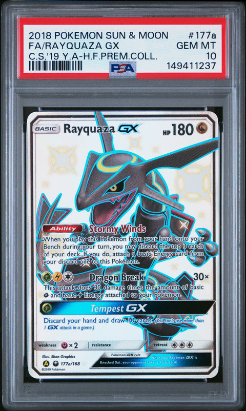 (EN) PSA 10 2018 POKEMON SM | #177a FULL ART/RAYQUAZA GX